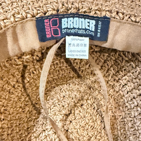 Broner Straw Hat Wide Brim Dark Tan - Picture 5 of 10